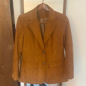 Women's faux suede Tan Blazer. Size 4 brand new without tags